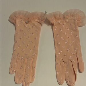 Vintage Lady Gay Pink Embroidered Women's Gloves